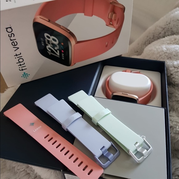 Fitbit Accessories - Fitbit Versa Roségold tone with three sport bands